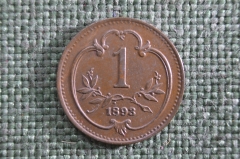 Монета 1 геллер 1893 год, Австро-Венгрия.  