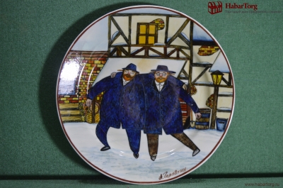 1 Фарфоровая декоративная тарелка "Евреи друзья". Авторская работа, Андрей Галавтин.