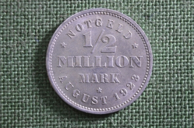 1/2 миллиона марок, август 1923 года J. Нотгельд, Гамбург, Германия.