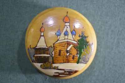Шкатулка деревянная "Церковь", СССР
