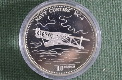 10 франков 2003 года, Конго, авиация, "Самолет Navy Curtiss NC-4, пруф, серебро
