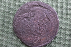 Монета 2 копейки 1757 г. Елизавета I. Красный монетный двор. Крыло, перечекан из "облачной" копейки.