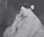 Старинная открытка "Юная женщина с обнаженной грудью". 1906 год, Европа.
