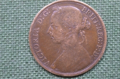 Монета 1 пенни 1889 года, королева Виктория. Великобритания.
