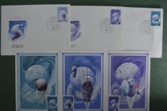 Конверты и почтовые карточки первого дня, 12 апреля 1987 года. Космические станции.