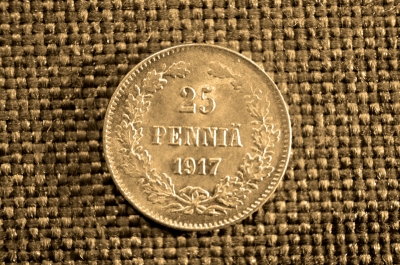 25 пенни 1917 года S без корон