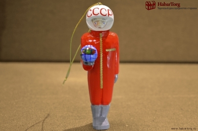 Елочная деревянная игрушка "Космонавт СССР". Авторская работа, Матвеев Андрей.