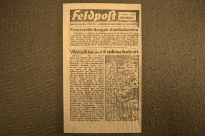 Американская листовка, полевая почта, № 12, 1944 год "Варшава и Краков освобождены". Оригинал.
