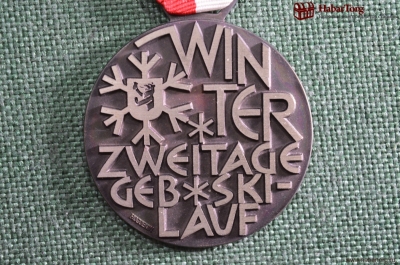 Медаль Зимние лыжные гонки, Оберзимменталь, Швейцария. Winter Zweitage. Huguenin.