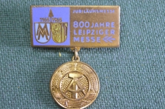 Знак, значок "800 лет Лейпцигской ярмарке.800 jahre Leipziger Messe". Лейпциг, ГДР, 1965 г. Тяжелый.