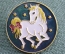 Знак, значок "Белый конь златогривый, с красным бантом. Год белой лошади, 1990 год". СССР.