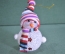 Фигурка, статуэтка "Снеговик в шарфе, с подсветкой". 