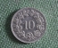 Монета 10 раппен, рапен, раппенов 1934 года, Швейцария. Confederatio Helvetika.