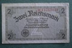Бона, банкнота 2 марки, рейхсмарки 1939 - 14945  гг. Германия, 3 Рейх.