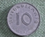 Монета 10 пфеннигов, пфеннингов 1943 года. Цинк, Буква G. Рейх, Германия. Deutsches Reich. 