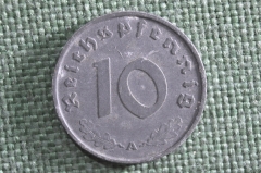 Монета 10 пфеннигов, пфеннингов 1943 года. Цинк, Буква A. Рейх, Германия. Deutsches Reich. 