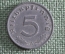 Монета 5 пфеннигов, пфеннингов 1943 года. Цинк, Буква A. Рейх, Германия. Deutsches Reich. 