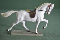 Игрушка фигурка "Лошадь конь". Солдатик. Starlux. Колкий пластик. Франция. 1970-е. #1