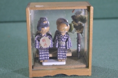 Кукла композиция "Дед и Бабка в кимоно". Япония. 1970е-1980е