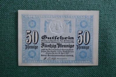 Нотгельд 50 пфеннигов 1917 Chemnitz (Кемниц), Германия
