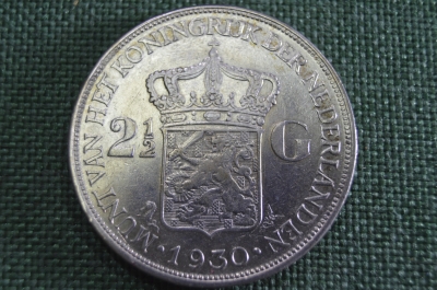 2 1/2 гульдена 1930, Нидерланды, серебро