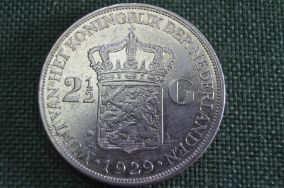 2 1/2 гульдена 1929, Нидерланды, серебро