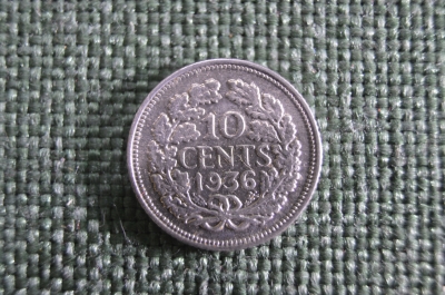 10 центов 1936 Нидерланды, серебро