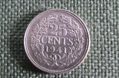 25 центов 1941 Нидерланды, серебро