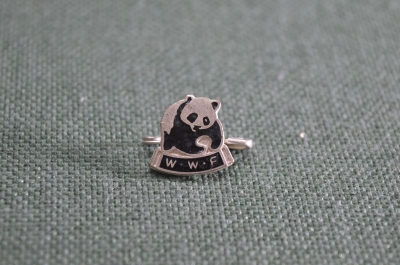Знак, значок "WWF", фонд дикой природы, Великобритания, тяж. металл, гор. эмаль, нечастый