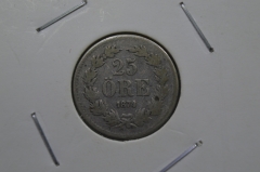 Монета 25 эре, оре 1874, Швеция, серебро