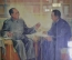 Агитационный политический  плакат, Председатель коммунистической партии Китая Мао Цзэдун. Китай.