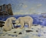 Картина габаритная "Белые медведи". Холст, масло. Автор неизвестен. СССР.