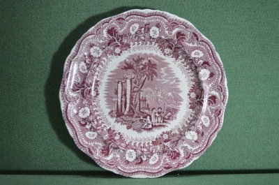 Фарфоровая тарелка "Acropolis", "Акрополь". Англия. 19 век.