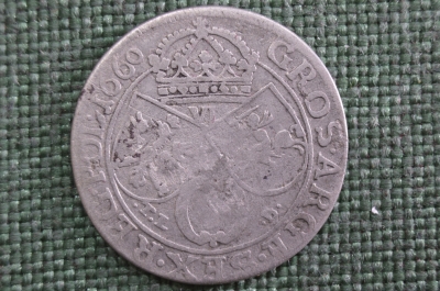 6 грошей (Шостак) 1660 года, Польша, Ян Казимир, серебро