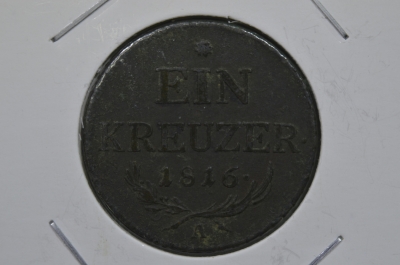 1 крейцер 1816 года, А, медь, Австрия