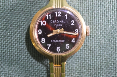 Часы женские наручные Cardinal, с браслетом. Ударозащищенные, в рабочем состоянии.