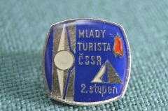 Знак, значок "Mlady Turista 2 stupen - Юный Турист - 2 степень". Чехословакия. 