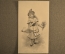 Старинная открытка "Христос Воскрес. Девочка с корзиной и цветами". Тиснение. Начало XX века.