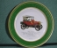 Винтажная тарелка с изображениям автомобиля Zebre 1909 года. Рекламный подарок от Рено. Франция.