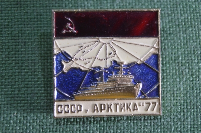 Знак, значок "Поход ледокола «Арктика» на Северный полюс". 1977 год, СССР.