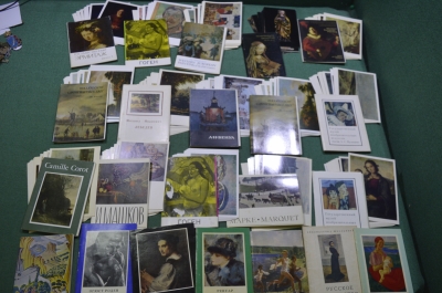 Большой лот открыток "Искусство, картины, музеи" (15 наборов + брошюры). СССР.