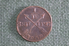 1/12 скиллинга 1808 года. Медь. Швеция.