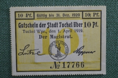 Нотгельд  Тухоля, Тухел (Tuchel). 1 апреля 1919 года, Западная Пруссия  (Польша).