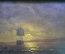 Картина "Лунная ночь на море" (под Айвазовкого). Художник А.Смирнов. Холст, масло. 1988 год.
