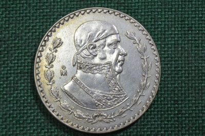 1 песо 1966 Мексика, серебро, aUNC