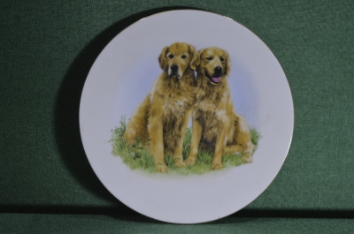 Тарелка настенная "Собачки", "Две собаки". Чехословакия