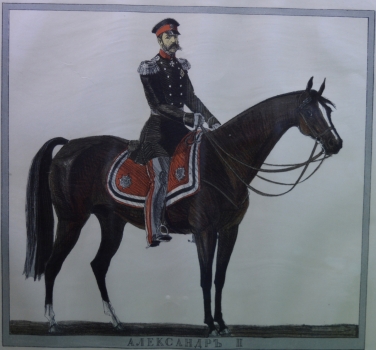Литография Александр II из серии «Императоры Российской империи на своих любимых лошадях», Родионов