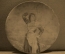 Настенная деревянная тарелка "Девушка с кувшином". Начало XX века. 