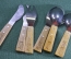 Сувенирный набор "Турист". Вилки, ложки, нож, открывашка. 1980 -е годы, СССР.
