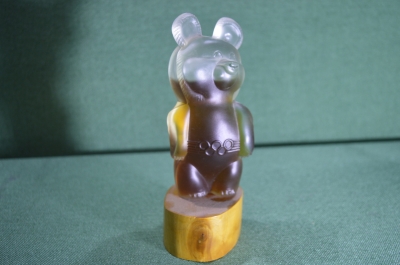 Флакон с духами «Олимпийский мишка». Отличное состояние, с запахом. Новая Заря, СССР.